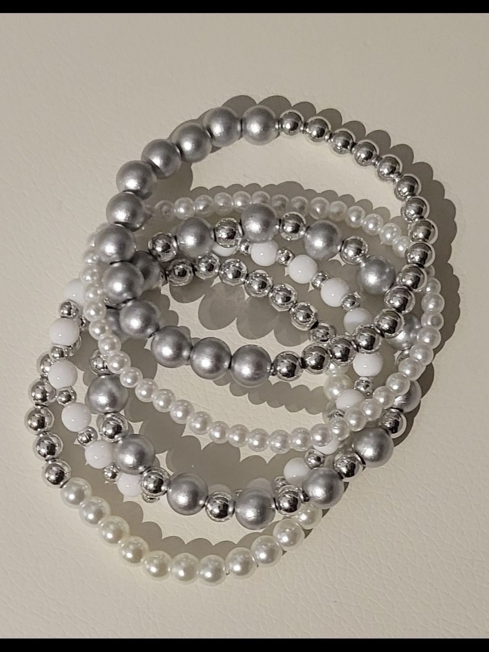 Hand Crafted Stretch Beaded Bracelet Set of 5
